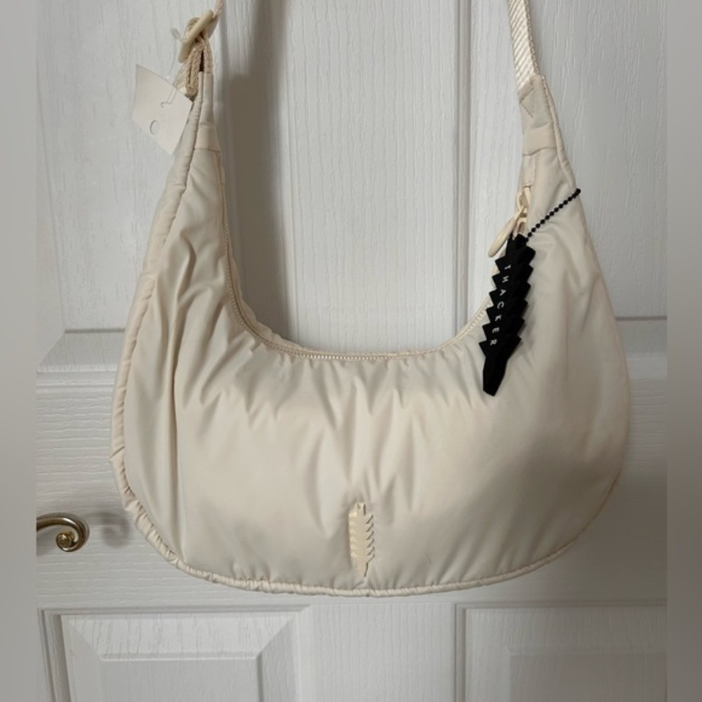 NWT THACKER Women Crossbody Nylon Bag, Cream